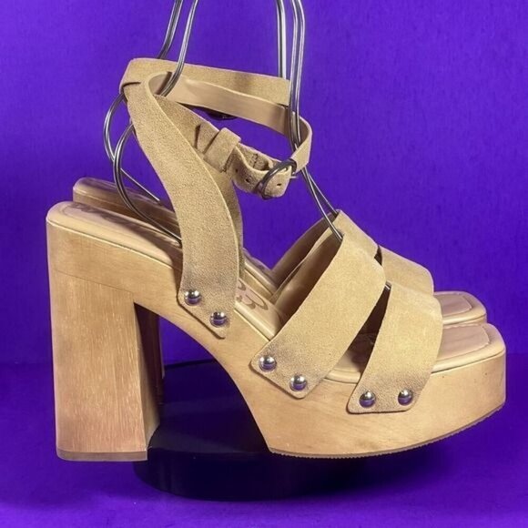 Sam Edelman Women's Sesame Rosalind Platform Block Heel Sandal Shoe Size 10-NEW - Picture 1 of 9